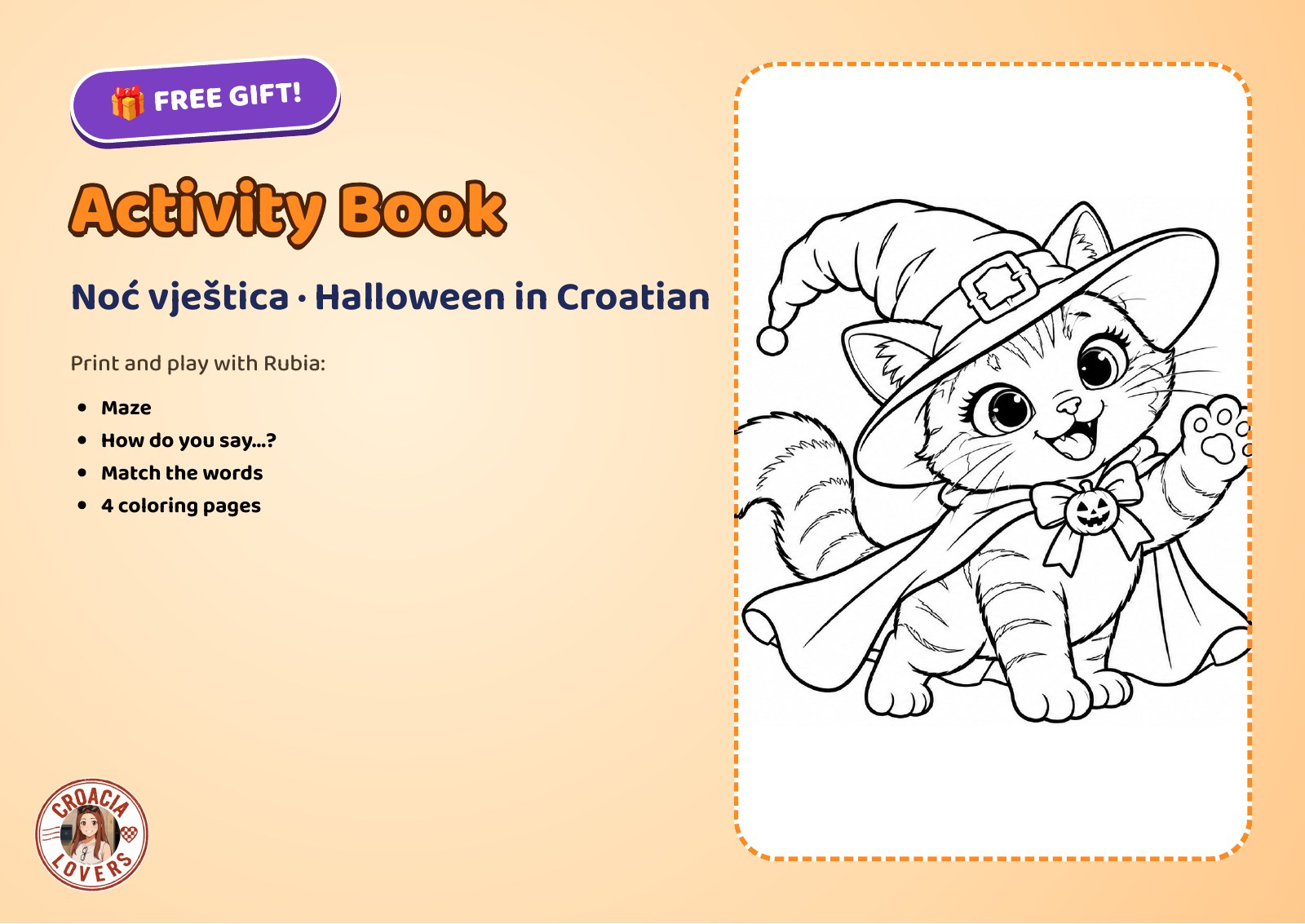 Cover of the free printable activity book