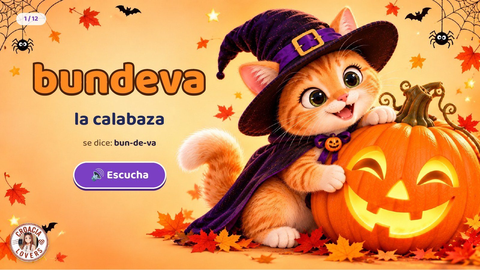 Página del libro con la palabra croata bundeva, la calabaza