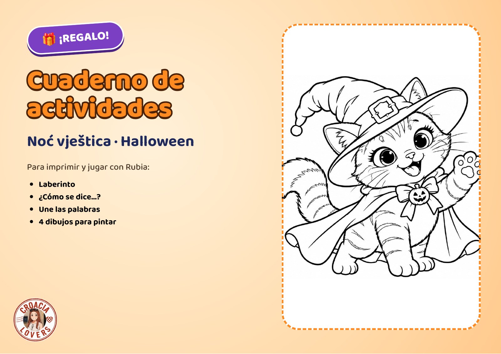 Portada del cuaderno de actividades de regalo para imprimir